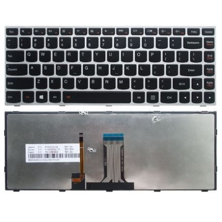 LENOVO b40-30 Keyboard کیبورد لپ تاپ آی بی ام لنوو با بک لایت و فریم نقره ای